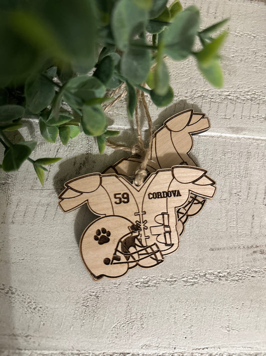 Football ornament - personalized