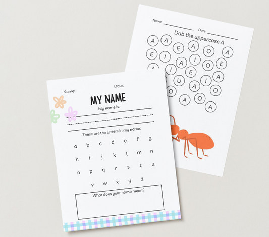 Digital - Printable preschool alphabet workbook
