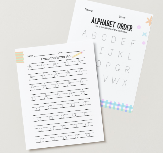 Digital - Printable preschool alphabet workbook
