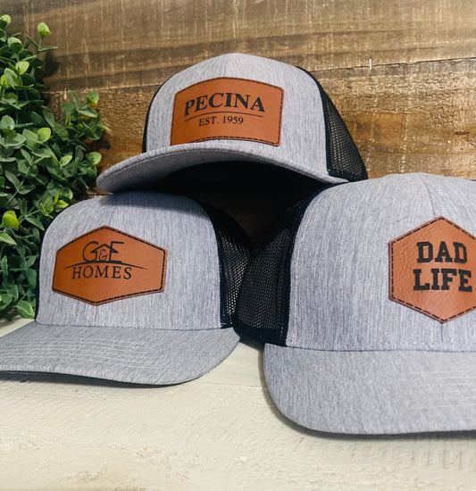 Hat with Leather Patch- Adult