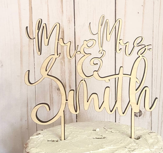 Personalized wood cake topper