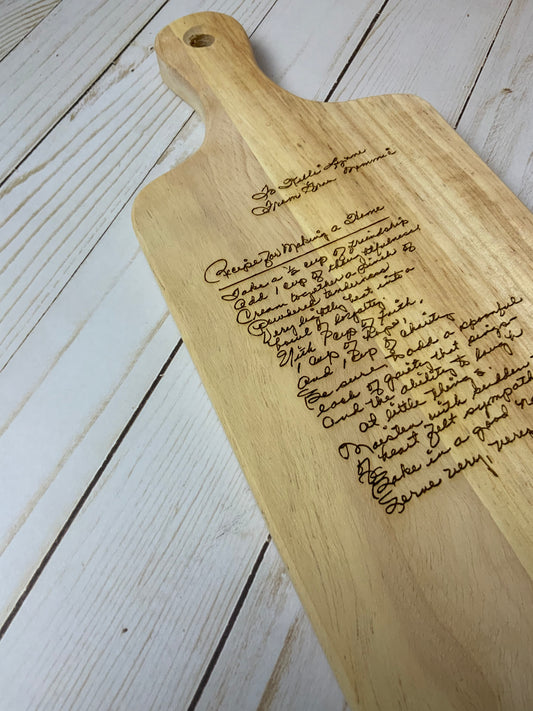 Engraved cutting board- Recipe