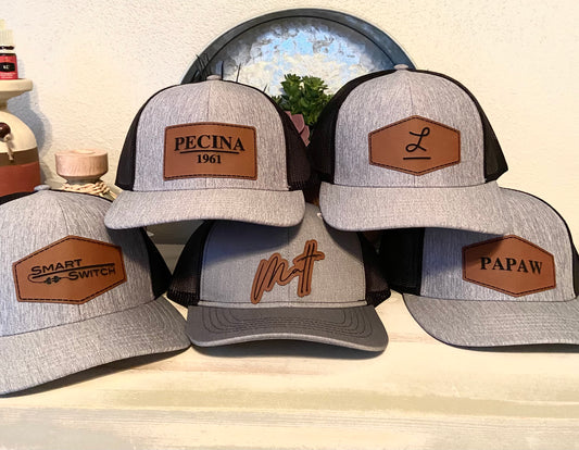 Hat with Leather Patch- Adult