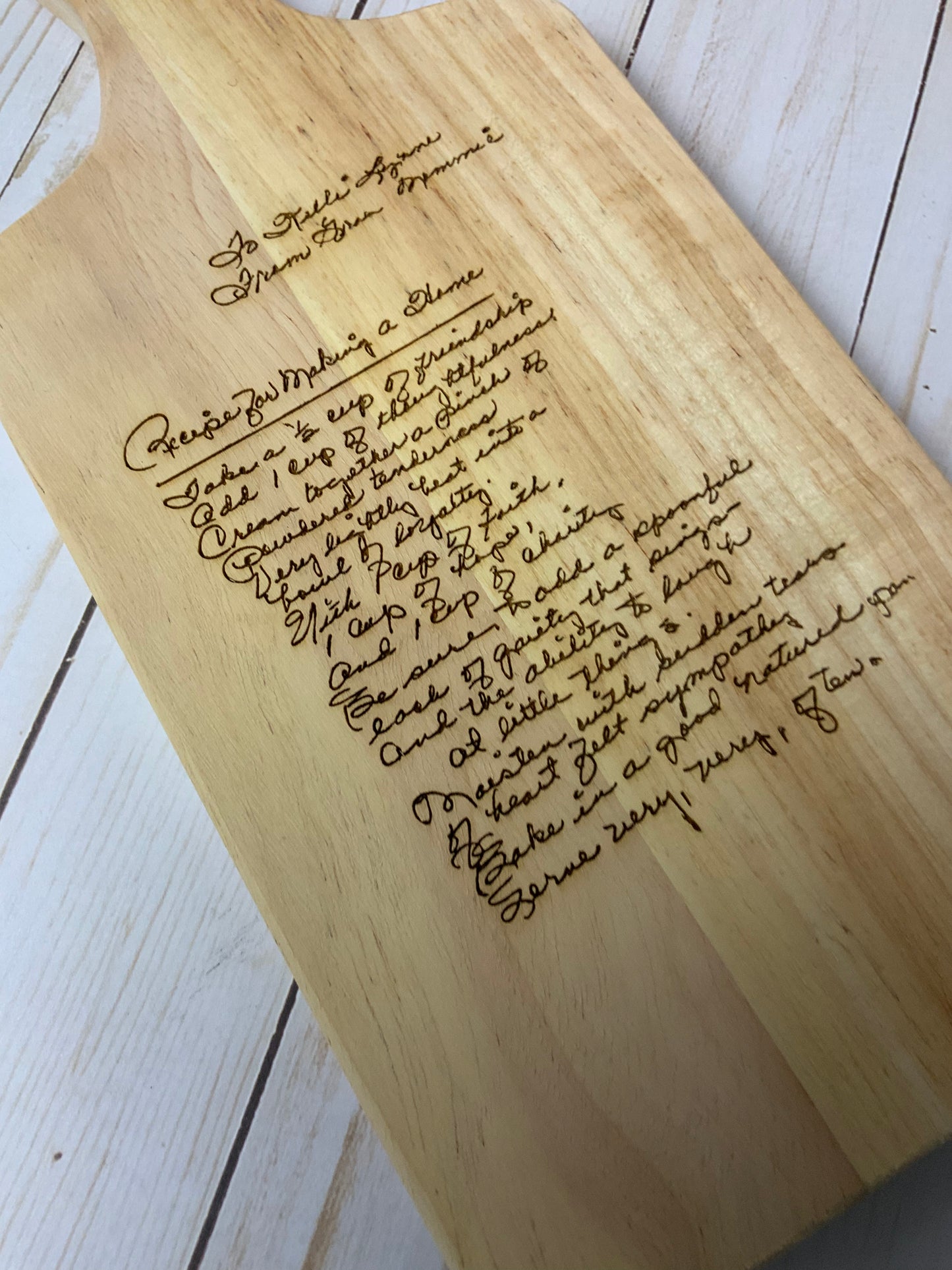 Engraved cutting board- Recipe