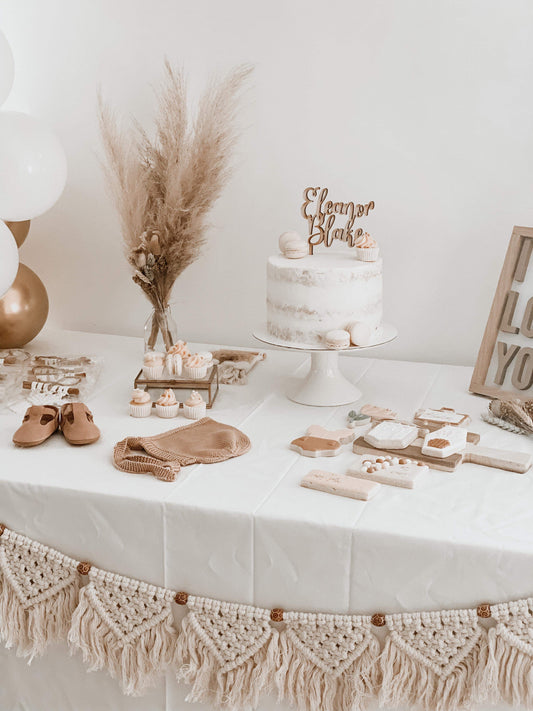 Personalized wood cake topper