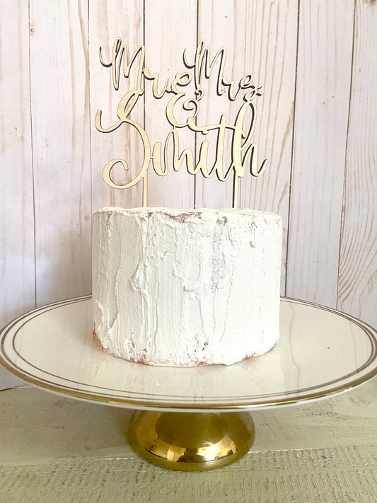 Personalized wood cake topper