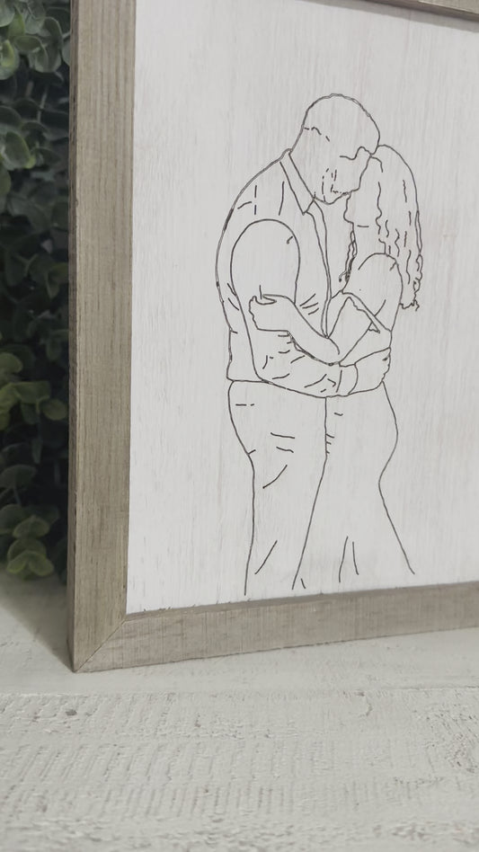Silhouette portrait - faceless portrait - wood portrait