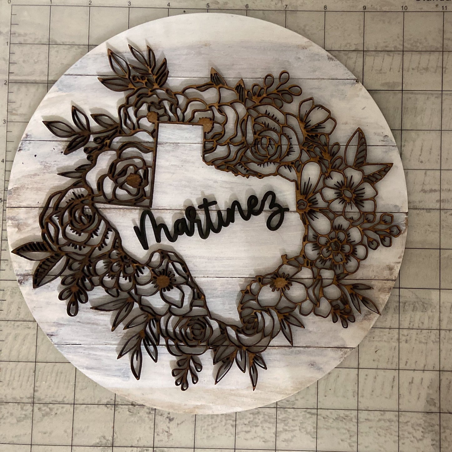 Floral Texas Sign | Personalized Texas sign | Floral sign | Wood Texas Sign