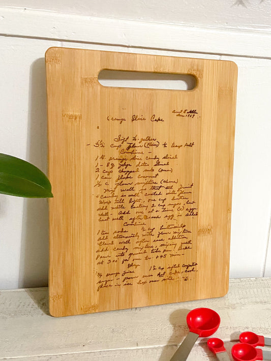 Engraved cutting board- Recipe