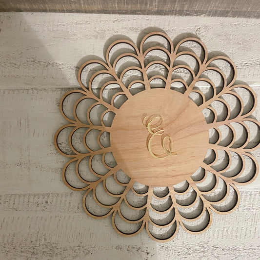 Boho wood sign | Personalized wood sign | Rattan flower sign