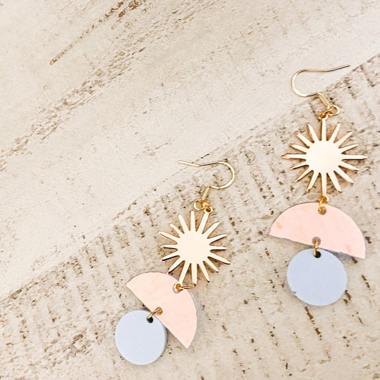 Iridescent sun acrylic earring