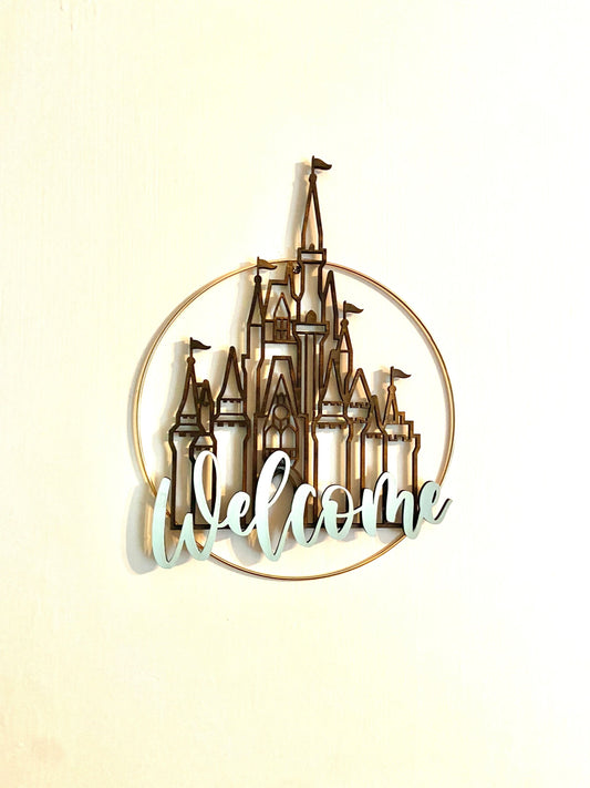 Cinderella castle door hanger