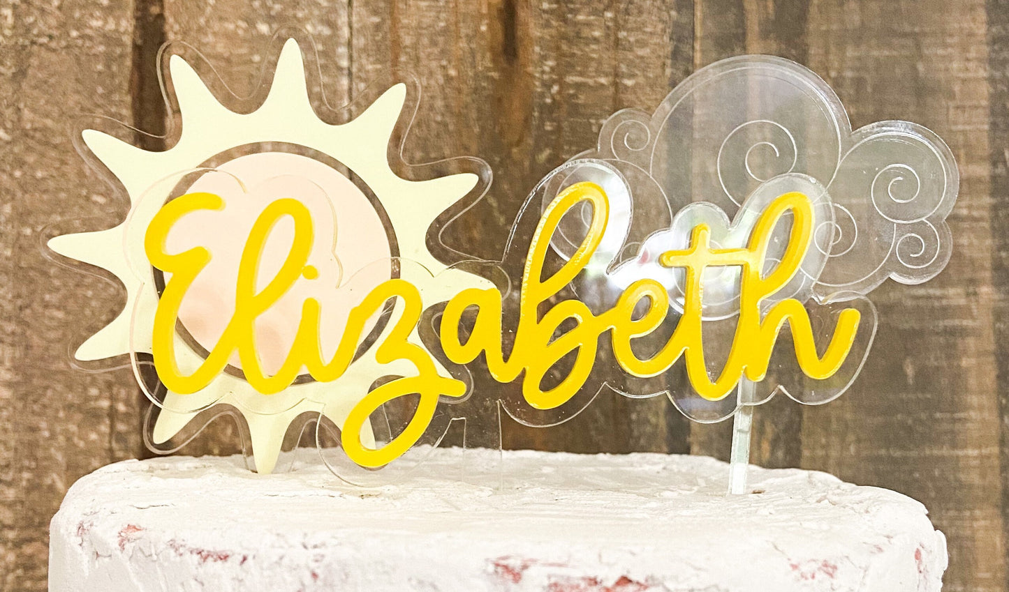 Personalized sunshine cake topper