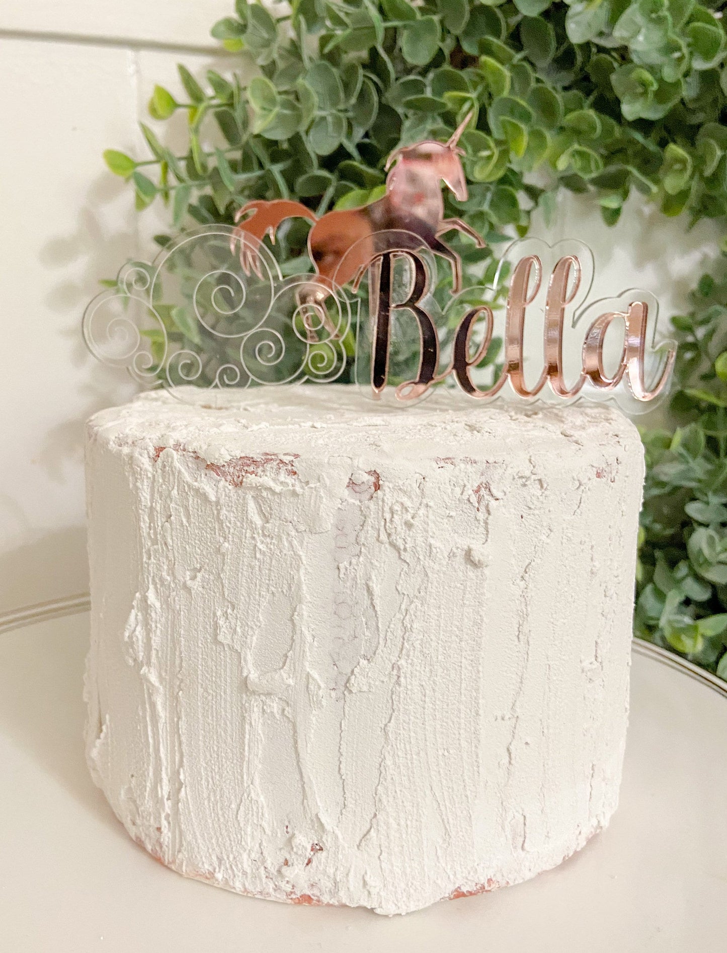 Personalized unicorn cake topper