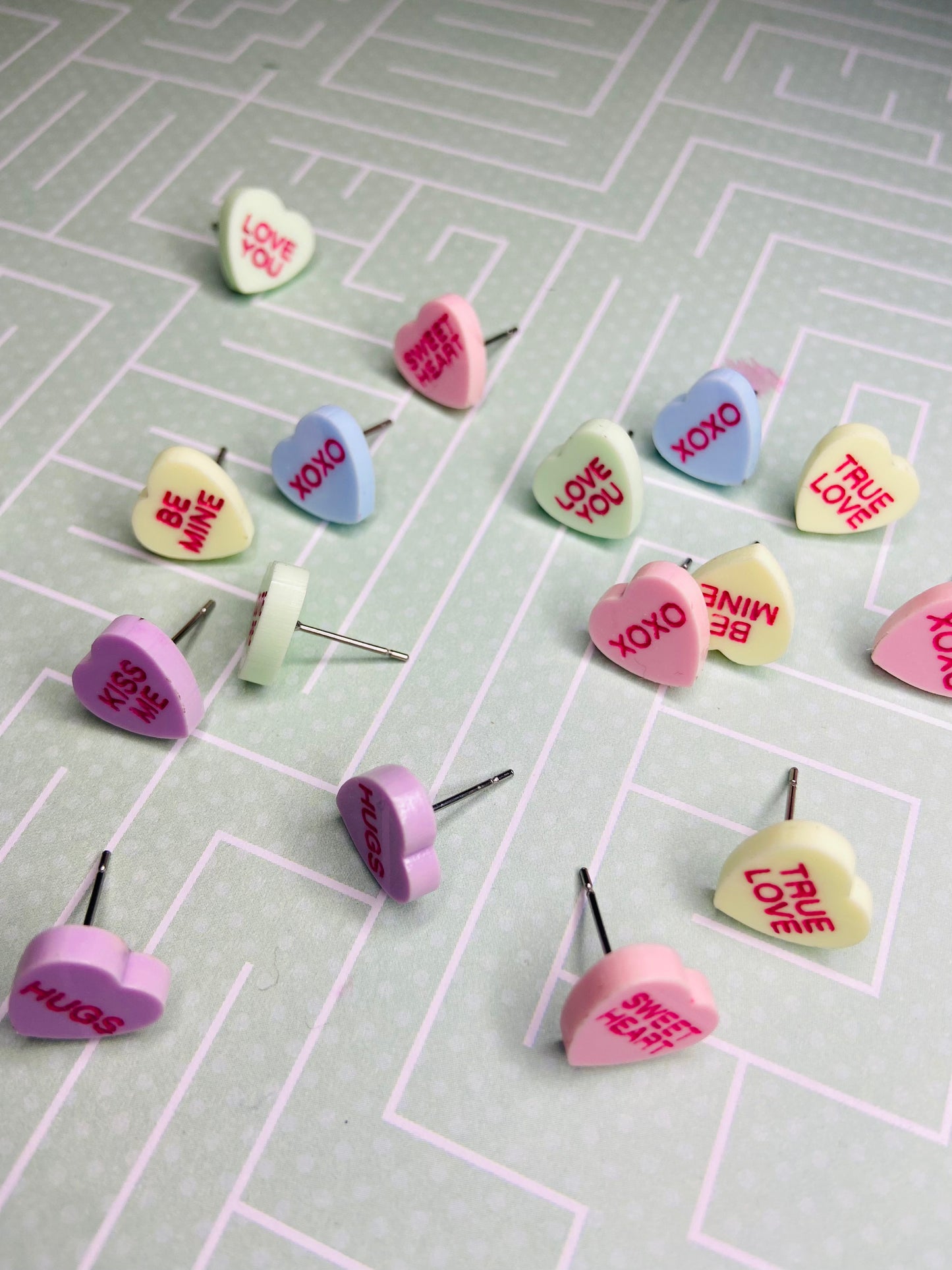 Acrylic candy heart earring