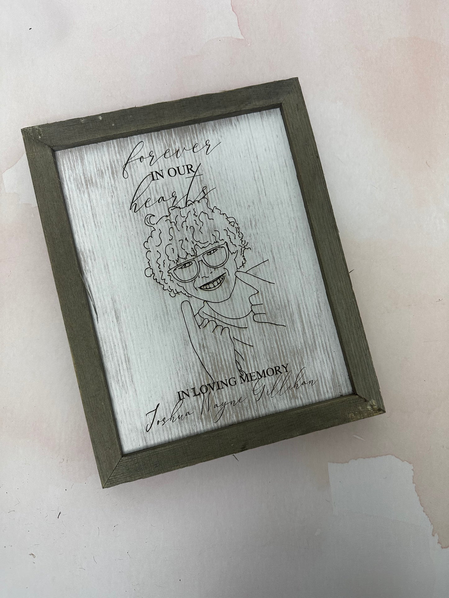 Engraved picture frame