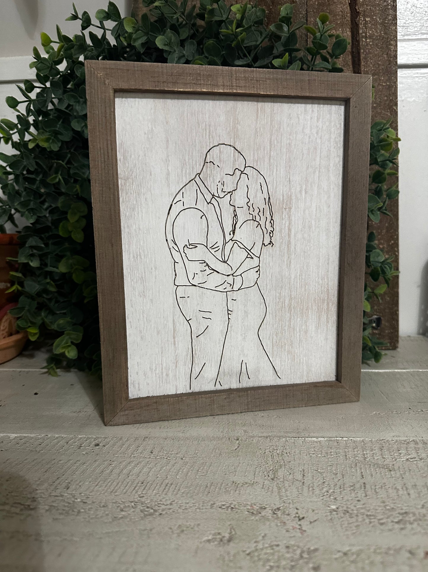 Silhouette portrait - faceless portrait - wood portrait