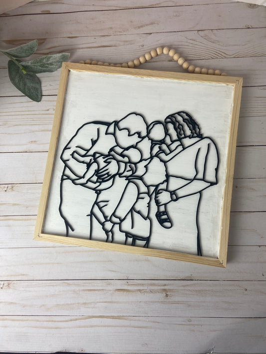 Silhouette portrait - faceless portrait - wood portrait