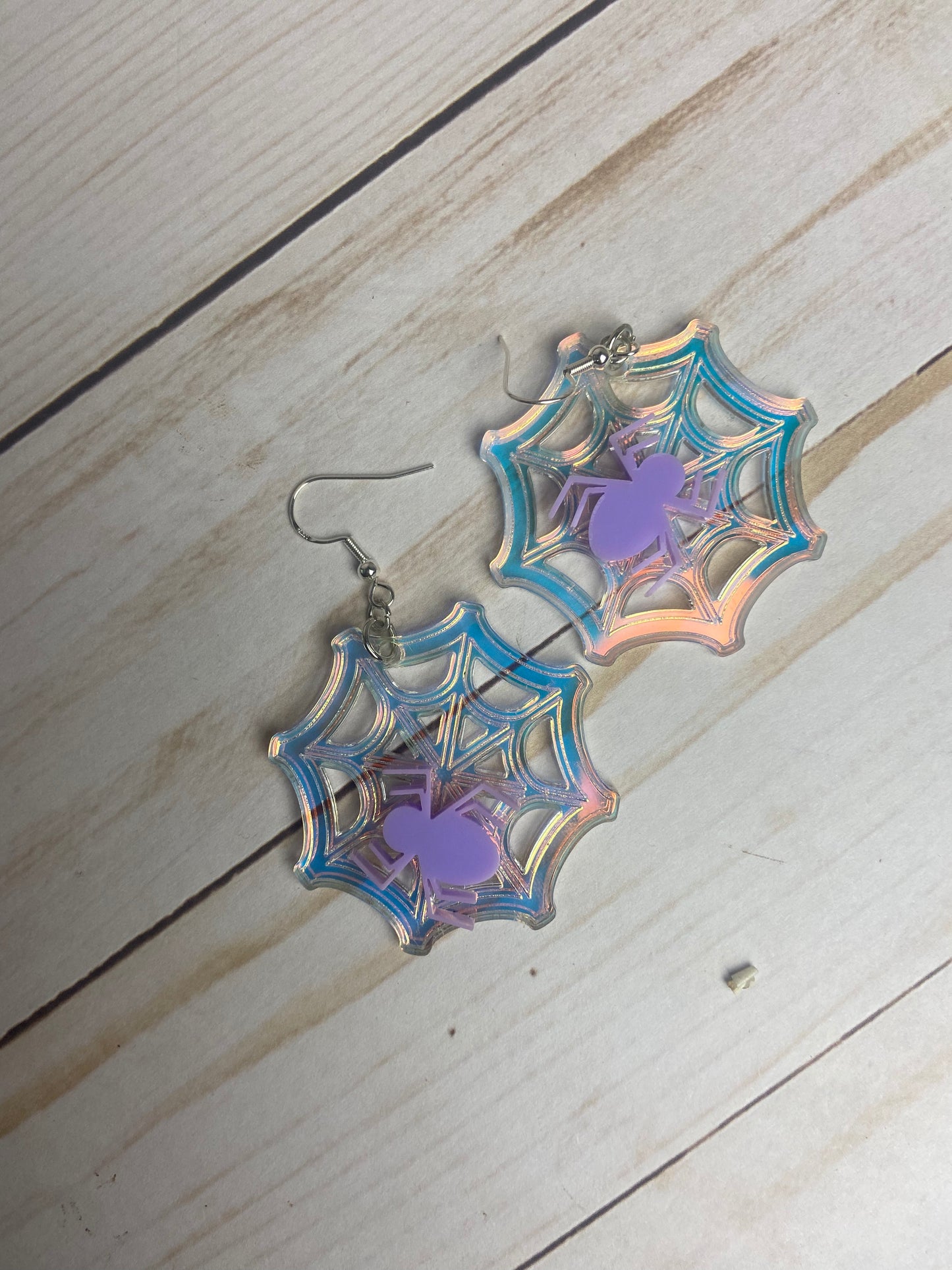 Spider web earrings