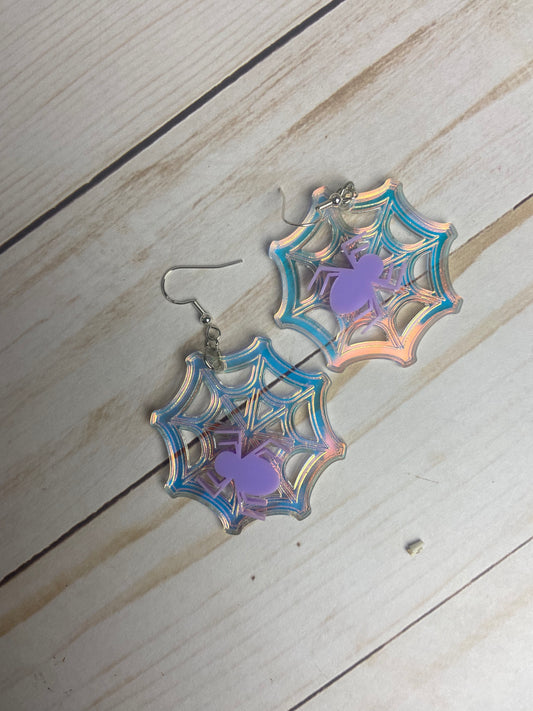 Spider web earrings