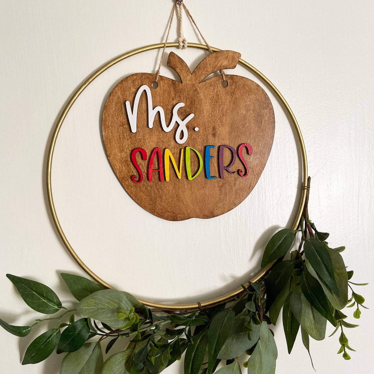 Personalized Apple sign | Teacher sign | Name Sign | Door hanger