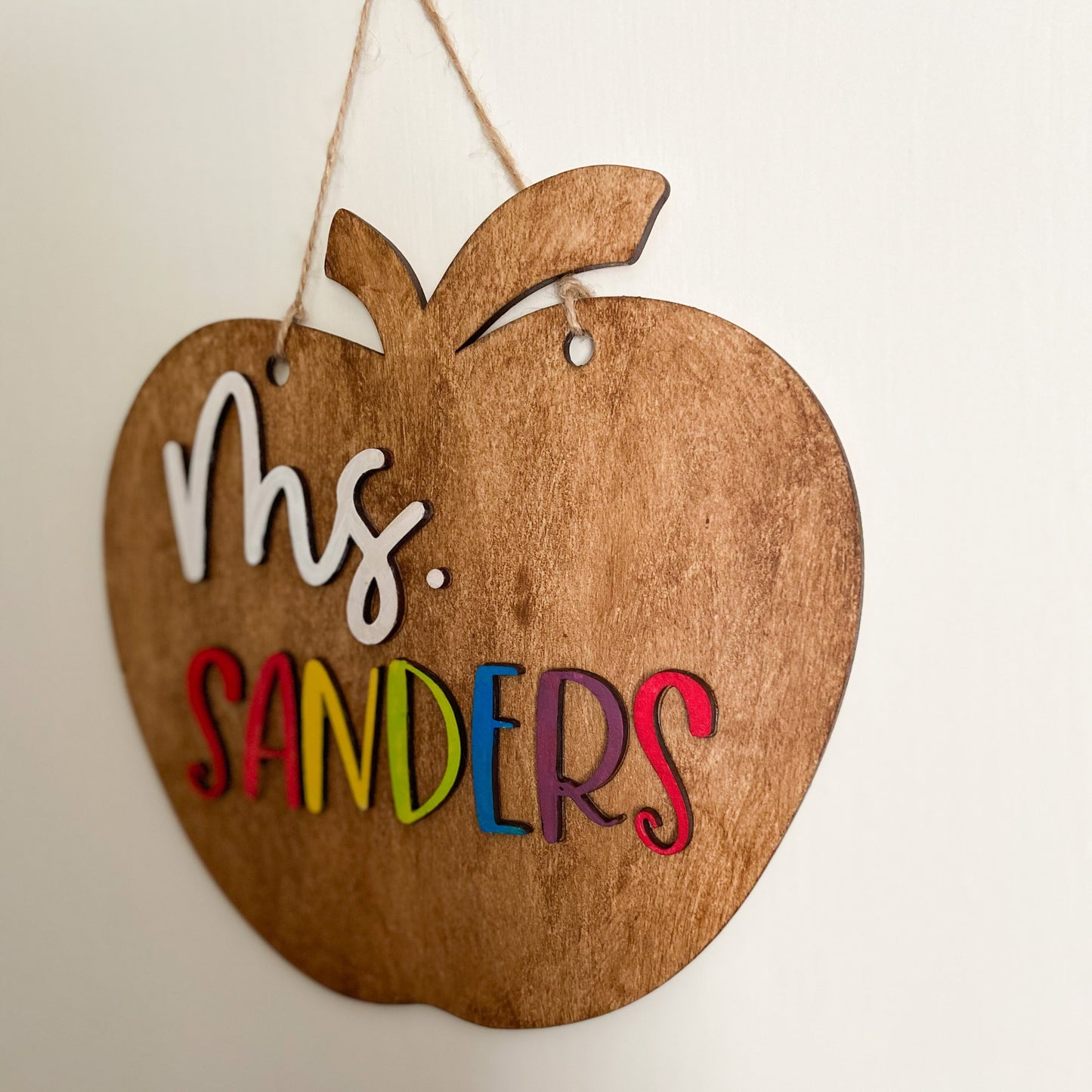 Personalized Apple sign | Teacher sign | Name Sign | Door hanger