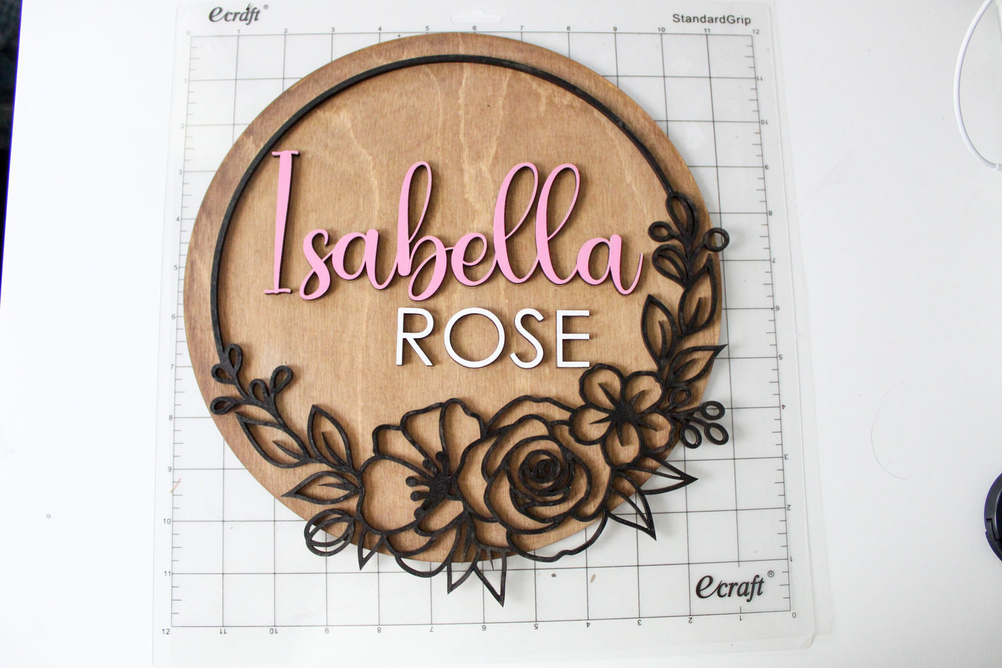 Flower Name Sign | baby girl nursery sign | wood nursery sign