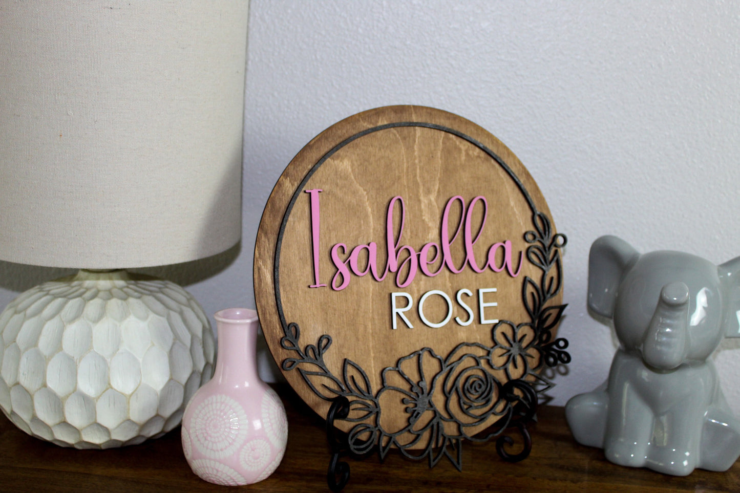 Flower Name Sign | baby girl nursery sign | wood nursery sign