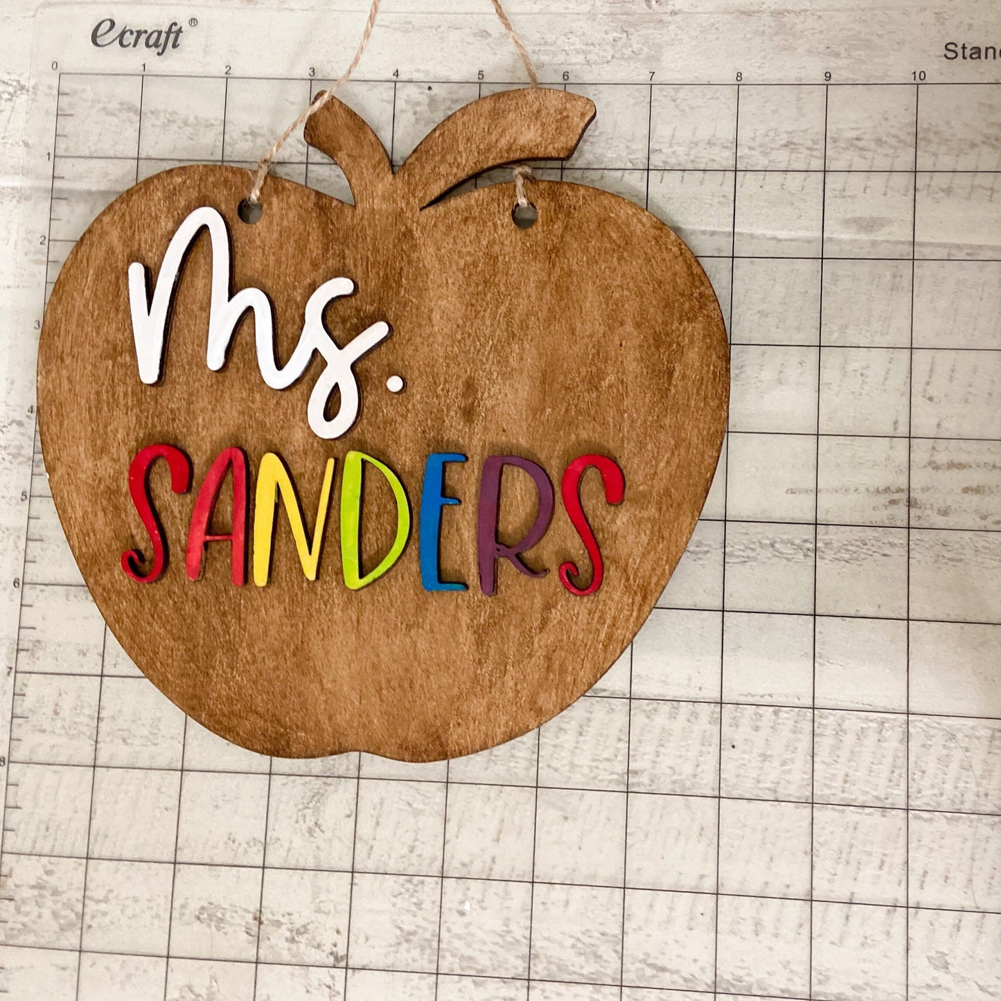 Personalized Apple sign | Teacher sign | Name Sign | Door hanger