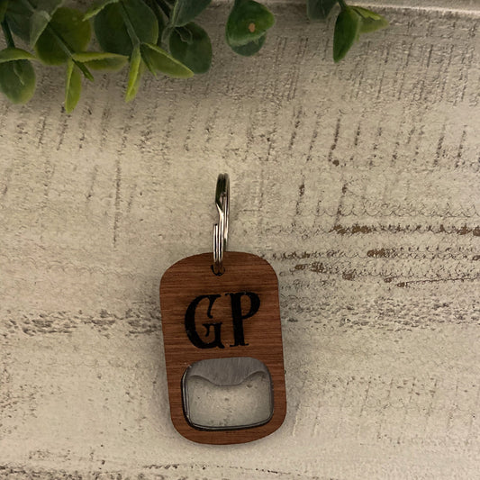 Personalized bottle opener keychain