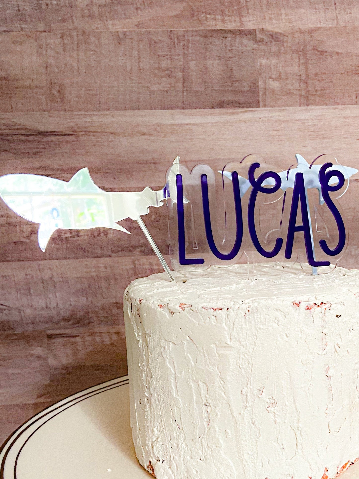 Personalized shark cake topper