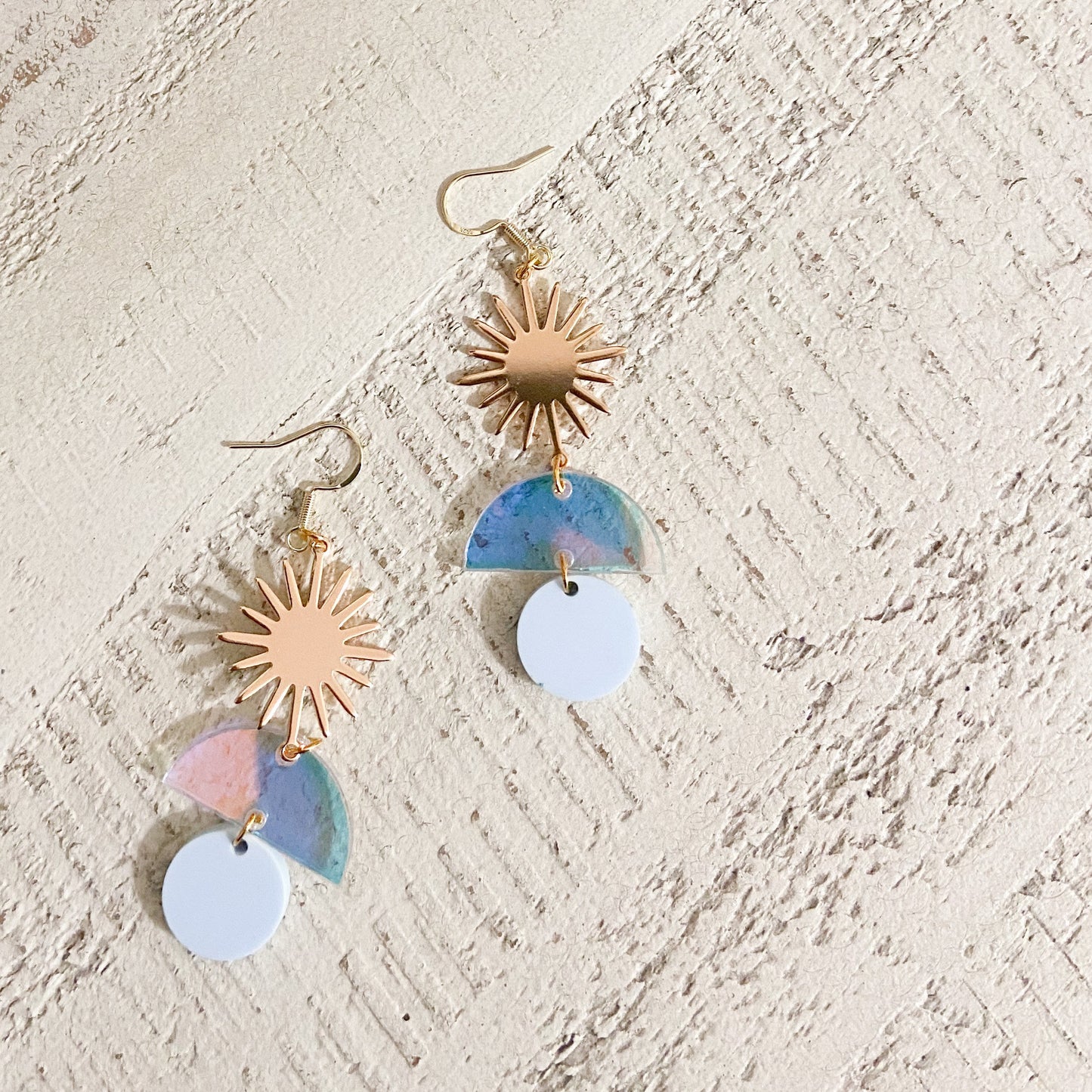 Iridescent sun  acrylic earring