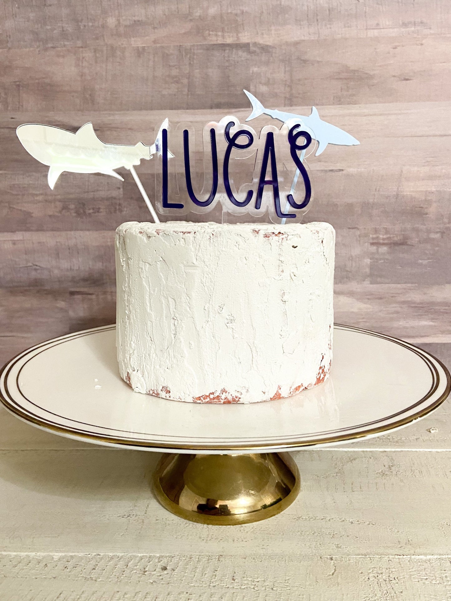 Personalized shark cake topper