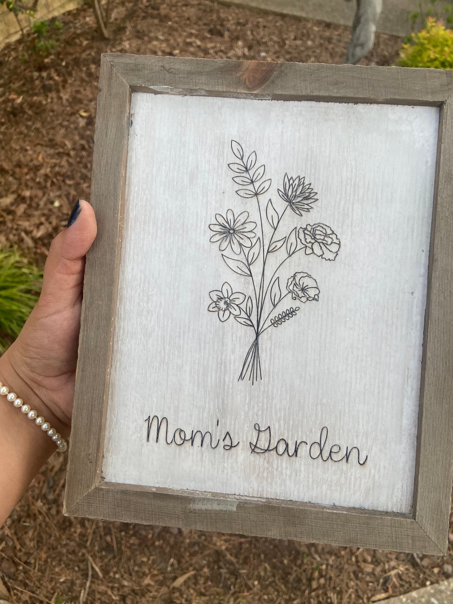 Wildflower bouquet- month flower personalized frame