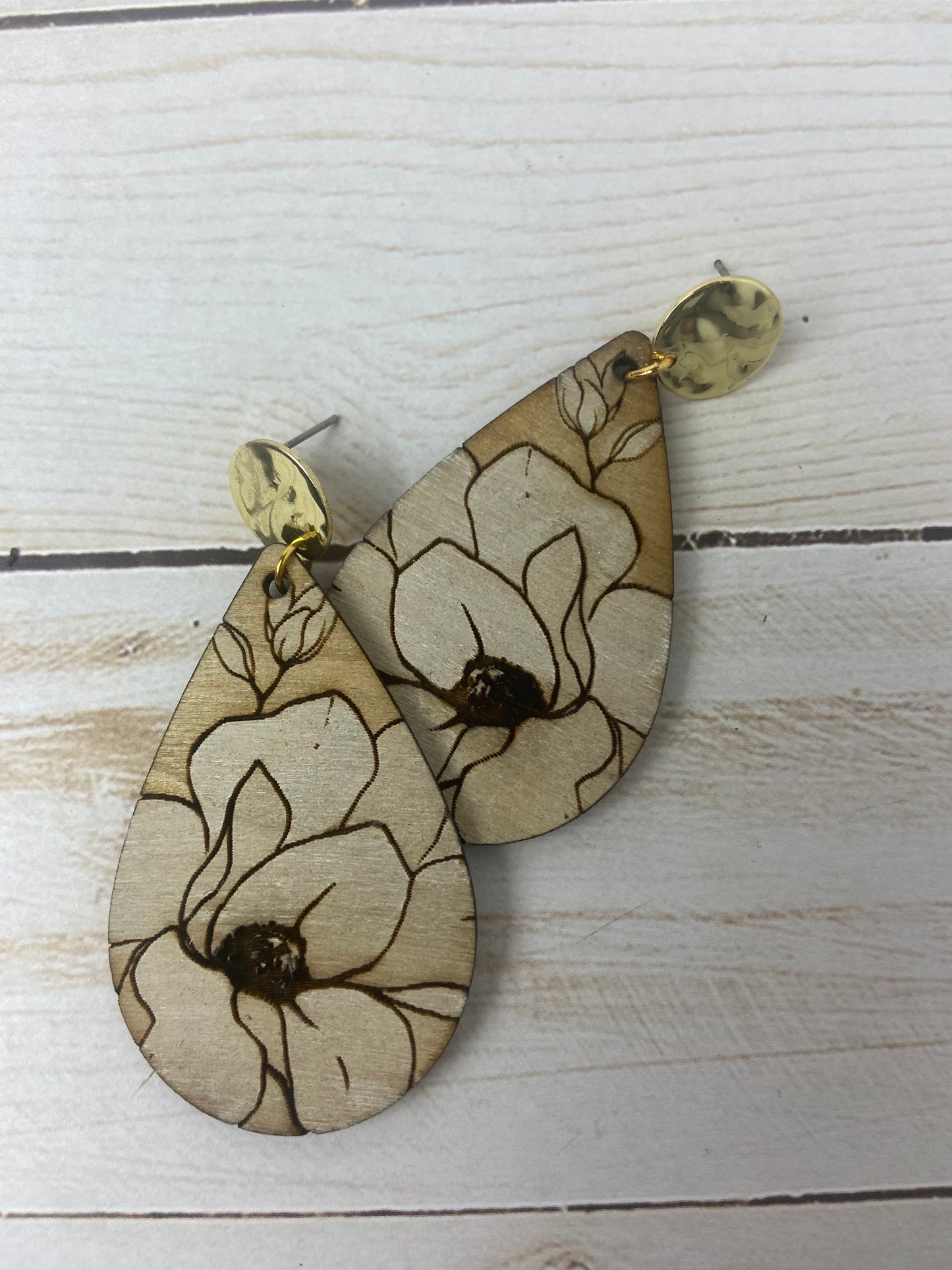 Magnolia wood earrings