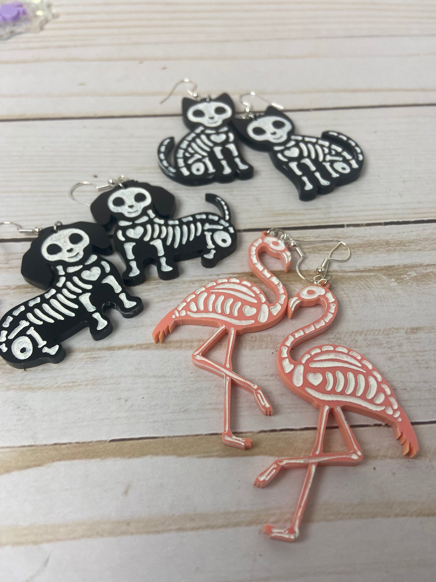 Animal skeleton earrings