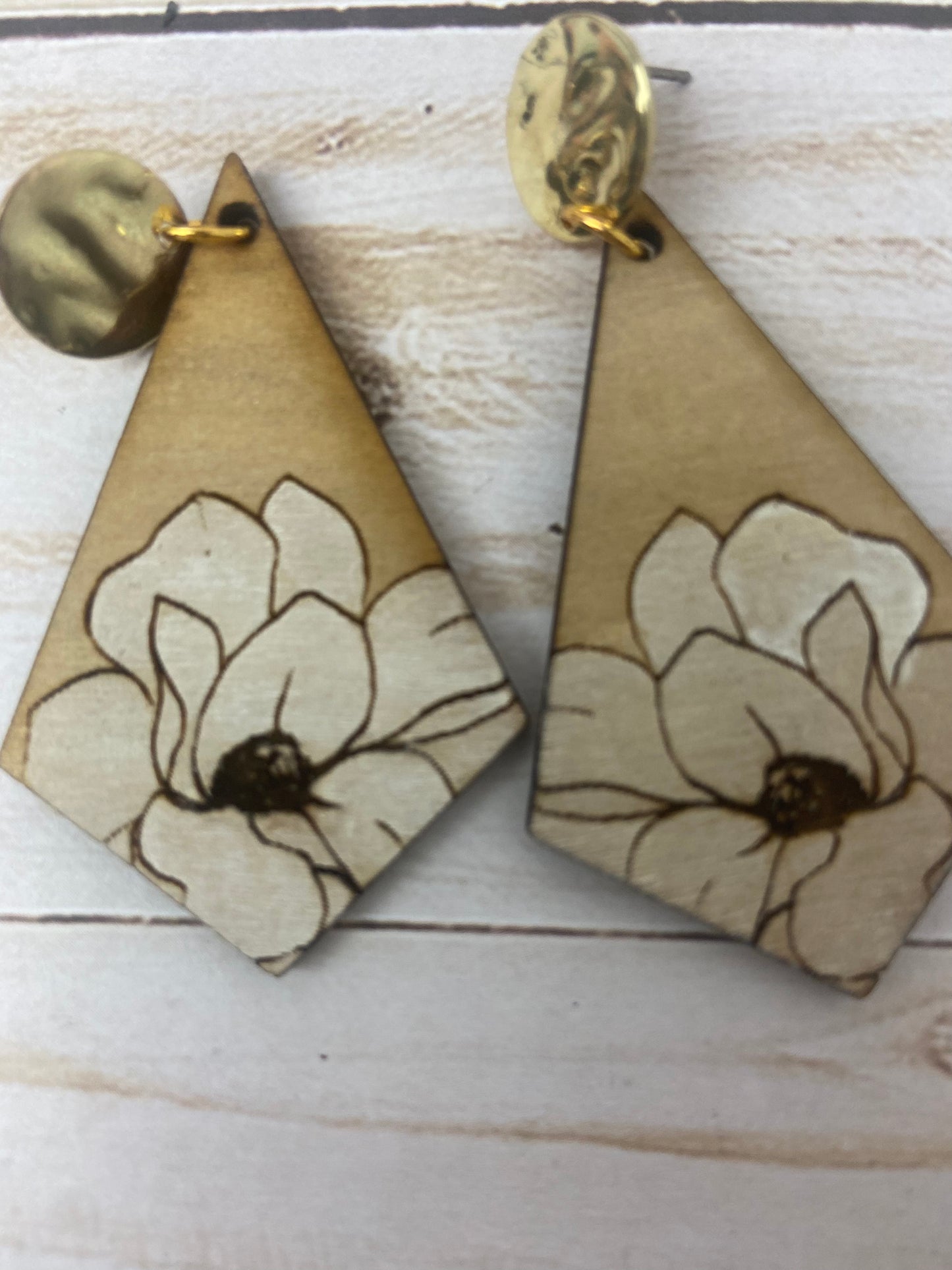 Magnolia wood earrings