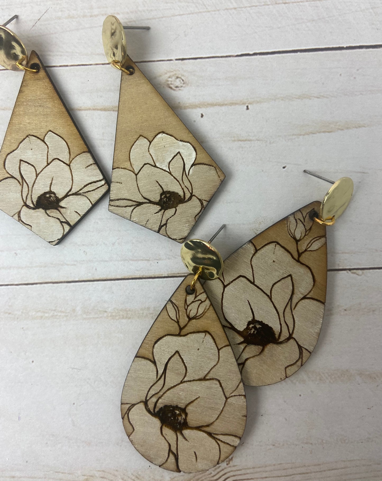 Magnolia wood earrings