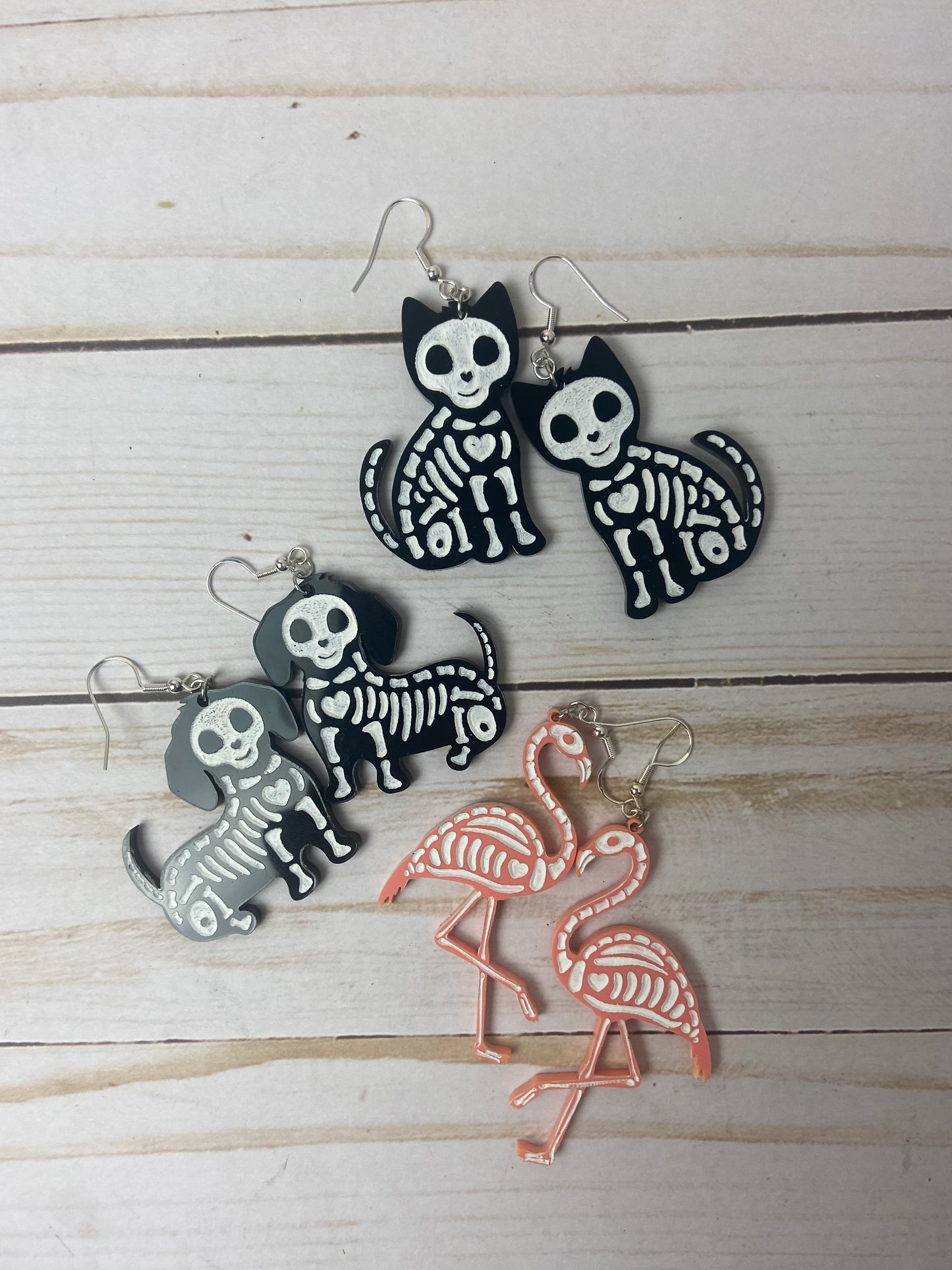 Animal skeleton earrings